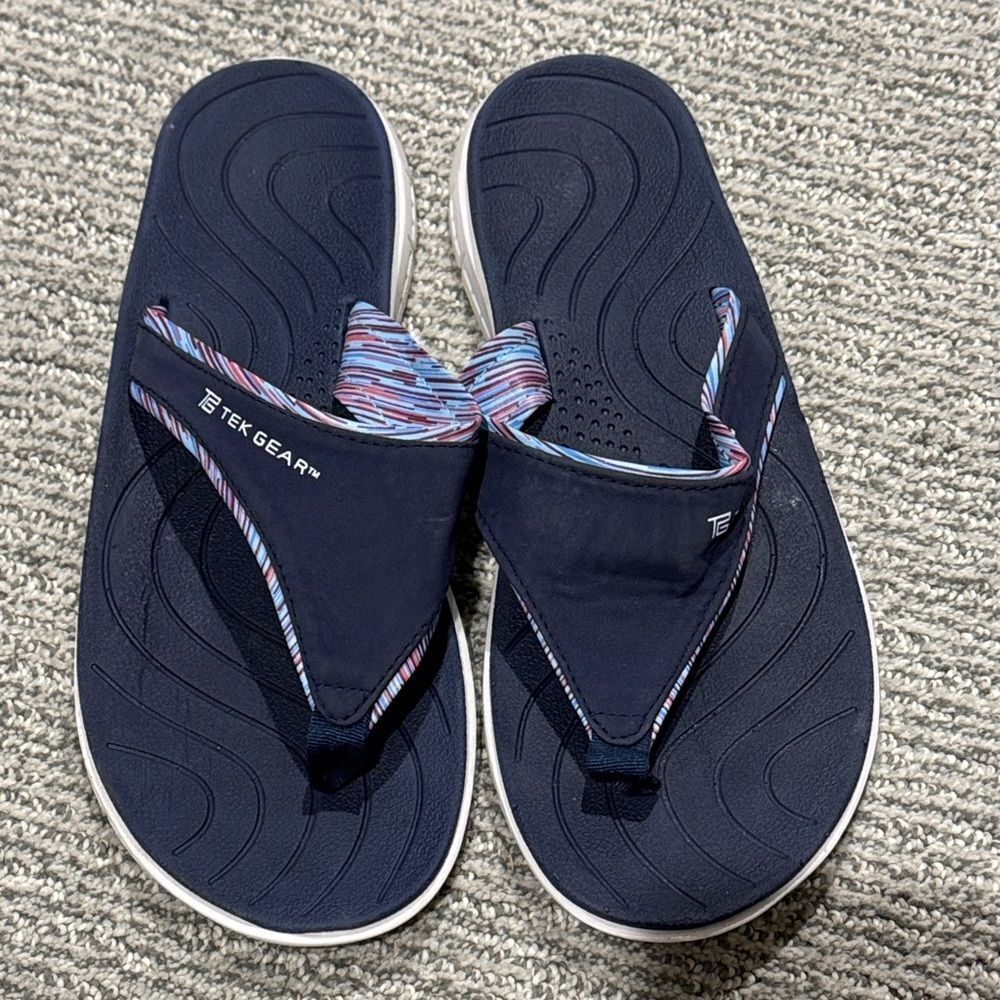 tek gear Navy Flip Flops with Multicolor Straps